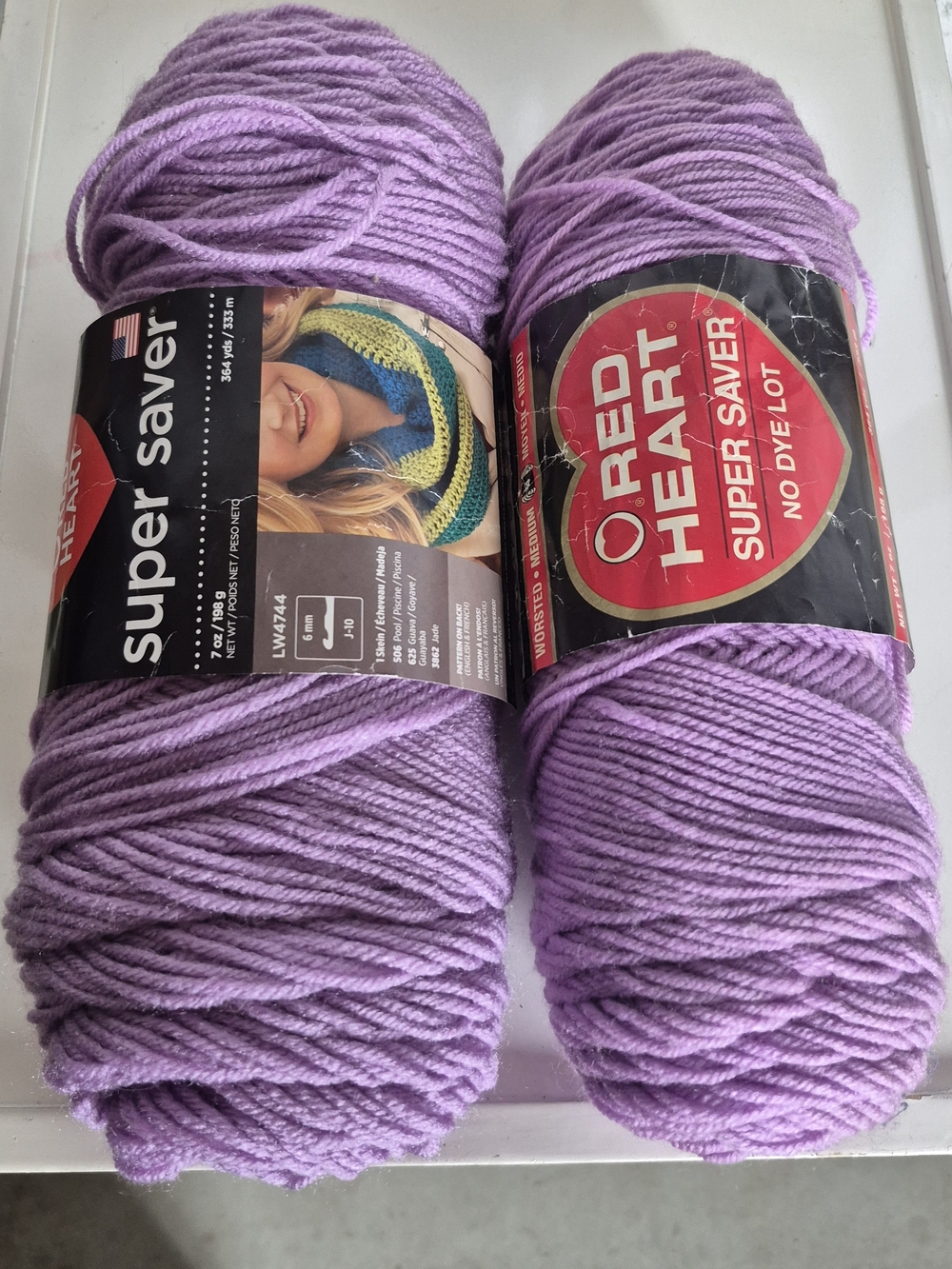 Red Heart Super Saver 7oz E300 Orchid 2 pk bundle